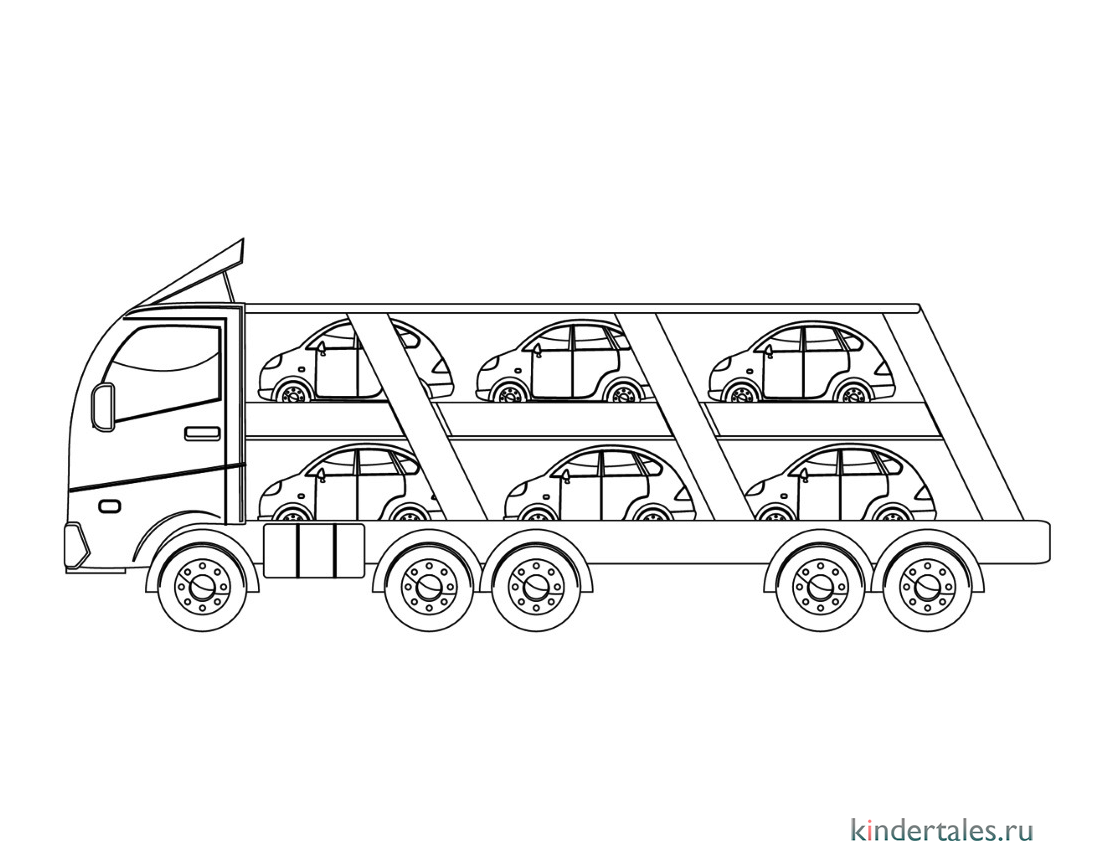 Автовоз» раскраска для детей - мальчиков и девочек | Скачать, распечатать  бесплатно в формате A4