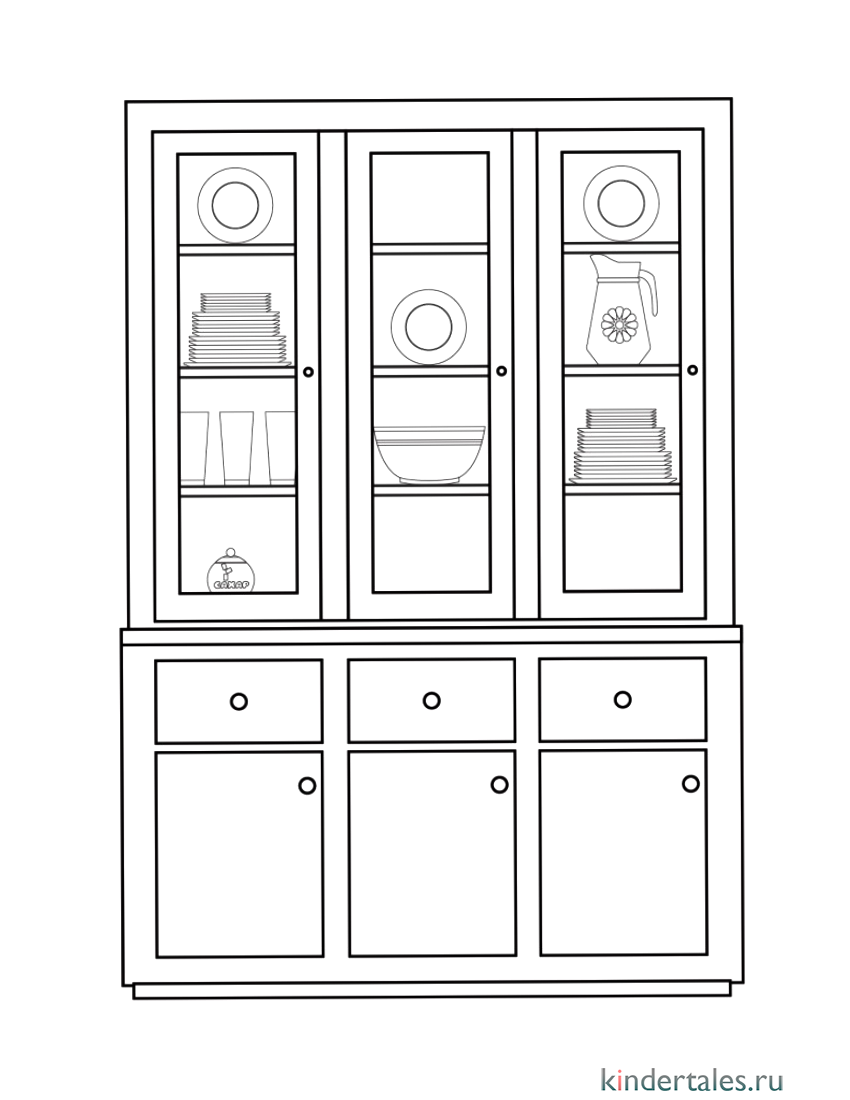 Шкаф рисовать карандашом