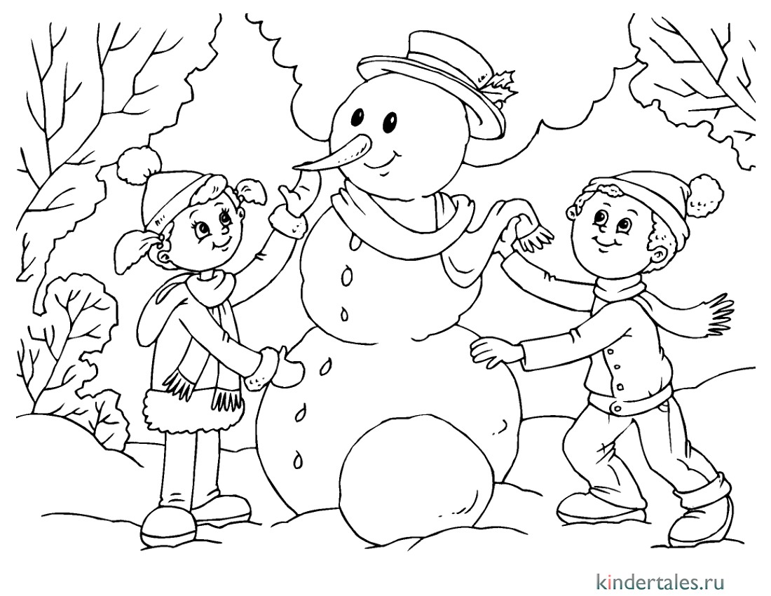 Раскраски Снеговик