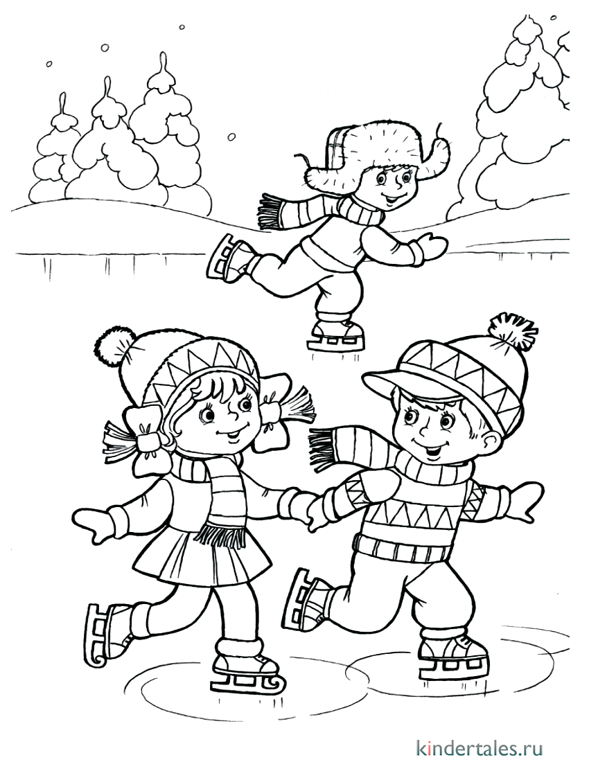 Рисунок на тему кататься на коньках