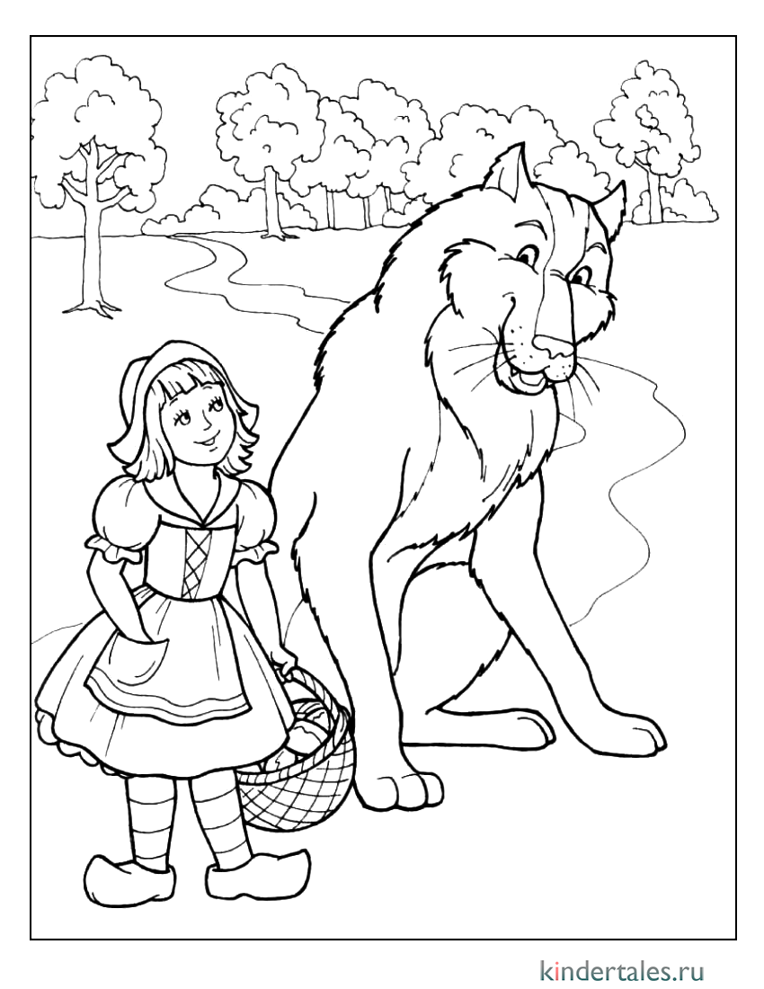 Красная Шапочка» раскраска для детей - мальчиков и девочек | Скачать,  распечатать бесплатно в формате A4