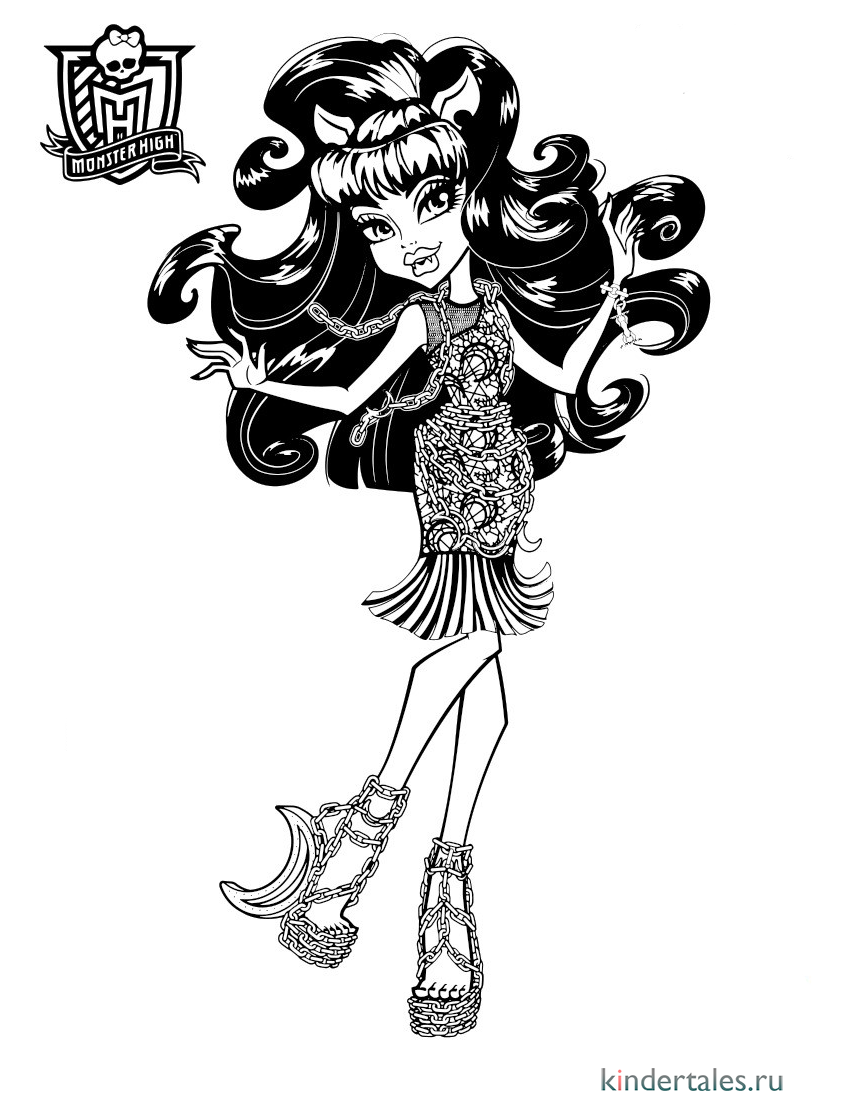 Раскраска Дракулаура Monster High