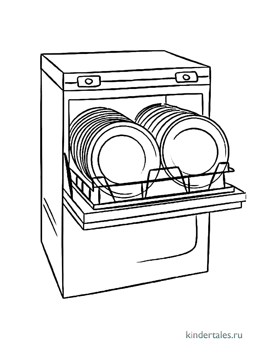 Раскраска посудомоечная машина