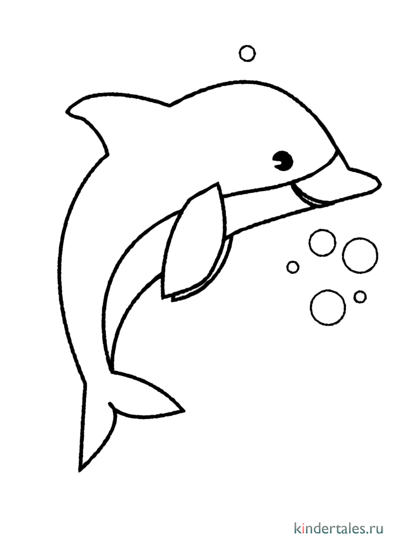Дельфины — раскраски для детей скачать онлайн бесплатно