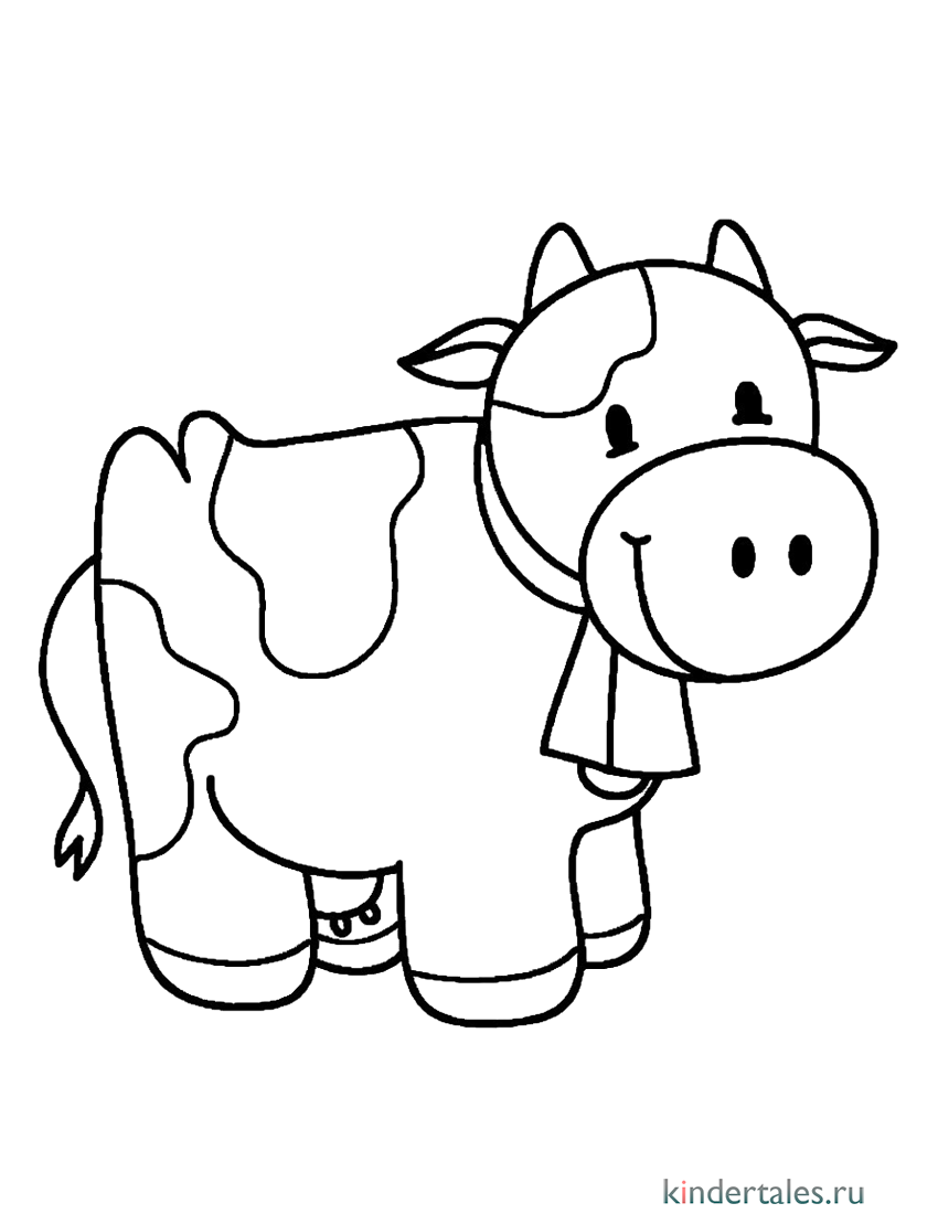 Раскраски для детей корова