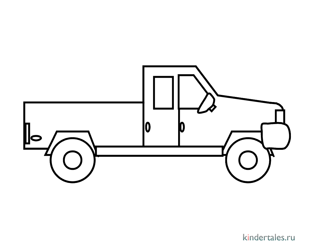 Пикап» раскраска для детей - мальчиков и девочек | Скачать, распечатать  бесплатно в формате A4