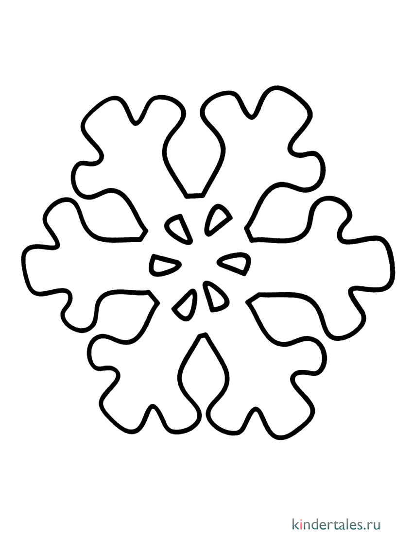 Маленькая снежинка — раскраска для детей. Распечатать бесплатно.