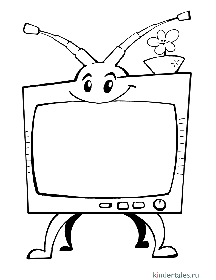 Телевизор раскраска для малышей