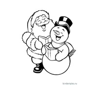 Дед Мороз и Снеговик смеются