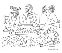 Дети готовят печенье