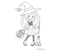 Девочка в костюме ведьмы