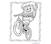 Губка Боб на велосипеде