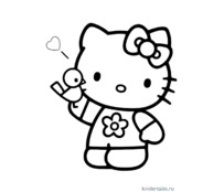 Hello Kitty и птичка