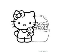 Hello Kitty и корзина яиц