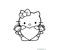 Hello Kitty держит сердце
